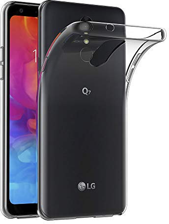 AICEK Kompatibel mit LG Q7 Hülle, Transparent Silikon Handyhülle TPU Schutzhülle Bumper Crystal Clear Case