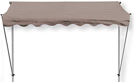 GRASEKAMP Qualität seit 1972 Klemmmarkise Ontario 205x130cm Taupe Balkonmarkise höhenverstellbar von 200cm-320cm