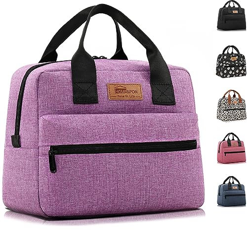 HOMESPON Lunchtasche Isolierte Kühltasche mit großer Kapazität und wasserdichtes Material. Tragbar für Frauen und Männer Schüler Büro Picknick(Violett)