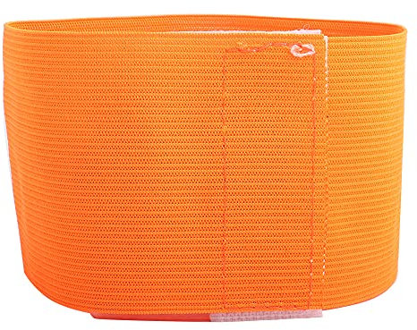 MAGT Kapitänsbinde Fußball Armbinde, Einstellbare Fussball Armbinden Outdoor Team Sportgruppen Kapitän Armband Fußball Spieler Bands (Orange)