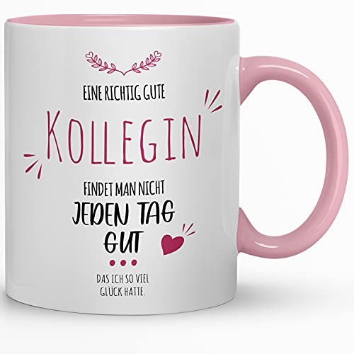 Kaffeebecher24 - Tasse für die Beste Kollegin - Spülmaschinenfest - 330ml - Geburtstag - Büro Tasse Kollegin (rosa)