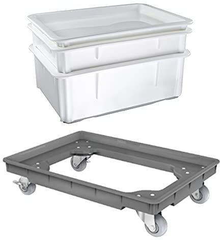 AIZYR Caja De Fermentación De Masa De Restaurante Kit De Bandeja De Masa para Pizza para El Hogar Carro con Ruedas para Pizzerías, Pastelerías, Panaderías,B