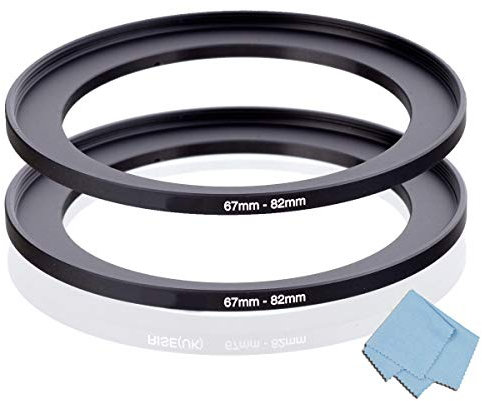 KOMET - Anello step up da 67 mm a 82 mm (obiettivo da 67 mm a filtro 82 mm), 2 pezzi, accessori per convertitore per obiettivo KOMET