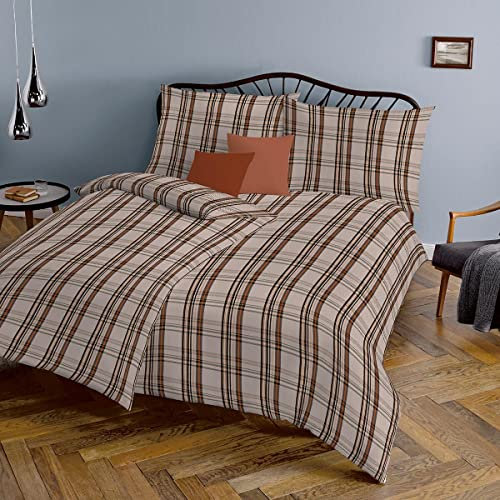 fleuresse gewebte Edelflanell Bettwäsche Lech Welwyn Taupe 1 Bettbezug 135 x 200 cm + 1 Kissenbezug 80 x 80 cm