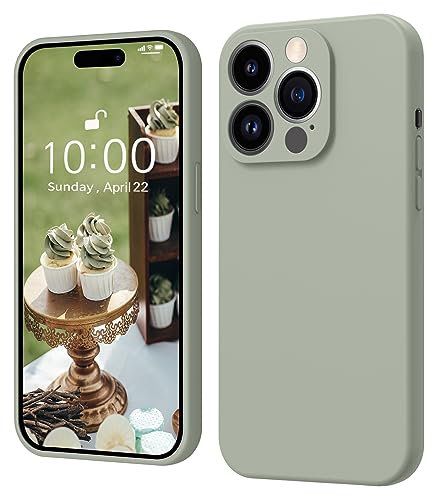 ElestBela iPhone 14 Pro Max Hülle Silikon, Hanyhülle iPhone 14 Pro Max Ultra Dünn Slim mit Microfiber, Kratzfeste Rundumschutz Case Schutzhülle Hülle für iPhone 14 Pro Max 6.7'' 2022 kupfergrün