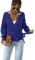 Rayson Femme Pull Col en V Mode Tricoté Pullover Elegant à Manches Longues Laçage en Croix Chaud Chic Pull Décontracté Automne Hiver S-XL(Bleu Marine,XL)