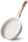 RIOVARM Inducción Antiadherente Sartenes para freír, 24cm Granito Sartenes para huevos sin PFOA, Sartén para Tortilla con mango de baquelita Woodgrain, Beige Batería de cocina Regalo, Apta para Gas