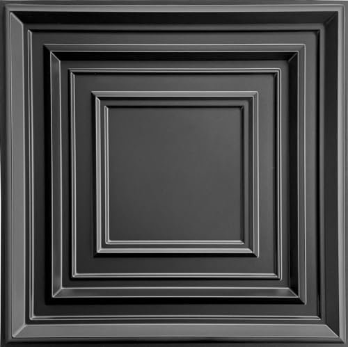 3D Paneele PVC Kunststoffpaneele Wandpaneele Gaming Zimmer Wand Decke 3D Optik ROMA (40) PVC 3D Platten, D145 Schwarz