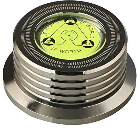 YEHEI Stabilisateur de Platine Vinyle Universel 60Hz LP pour Platine Vinyle avec Pince de Poids en Alliage d'aluminium Noir Brillant