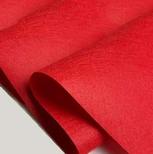 3 METROS DE TELA FIELTRO - Fieltro Suave de Color Liso Usos: Manualidades,Decoración y disfraces para Ropa, Accesorios, Patchwork - Ancho 90 cm - (ROJO,)