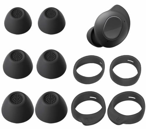 A-Focus Wingtip Ear Tips Kit for Galaxy Buds FE Replacement Silicone Anti-Slip Fit in Case Cover Eartips Ear Hook Earbuds Gel Wings Accessories Compatible with Samsung Galaxy Buds FE Graphite 5 Pairs