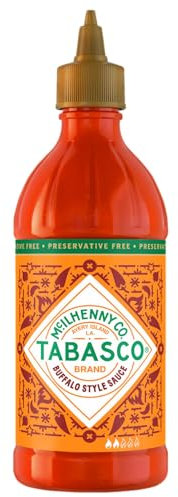 TABASCO Buffalo Sauce, medium hot sauce, easy to dose bottle, thick and spicy, five simple ingredients, ideal for chicken, party wings and more, 256ml (pack of 1)