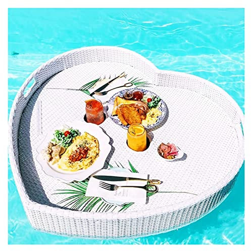 XALYXSM Vassoio da Portata Galleggiante Tavolo da Biliardo, Vassoio da Piscina Galleggiante Portatile, Vassoio da Portata Galleggiante, Elegante Vassoio per la Colazione sull'acqua, Piscina intrecc