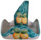 Portabicchieri e Portatovaglioli Quadrato Artigianale in Ceramica Decorata Decoro Limoni.