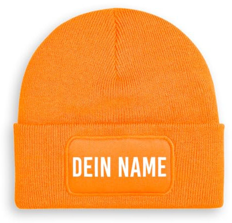 Personalisiertes Beanie | Strickmütze | Wollmütze | Beanie mit Druck | lustige Sprüche | Apres-Ski | Winter | Orange