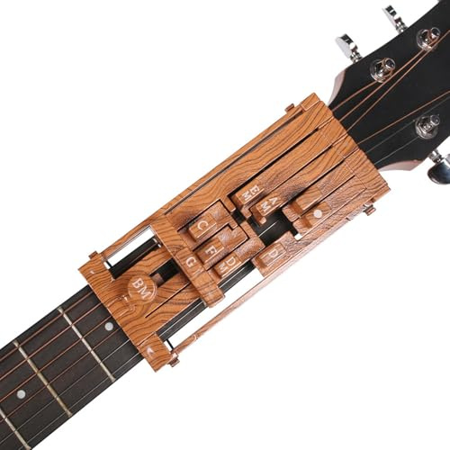 Gitarren-Akkordpresser, 10-Akkord-Presser, Gitarrenhilfe-Akkordwerkzeug mit 10 Gummibändern, Gitarren-Akkord-Helfer für 36-41-Zoll-Folkgitarren, Unverzichtbares Gitarrenzubehör