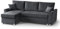 BEAUTY SOFA Teramo Ecksofa mit Schlaffunktion, Dark Grey, Universale Ottomane, Bettkasten, 235 cm breit, 150 cm tief, 89 cm hoch, Liegefläche 120x198 cm