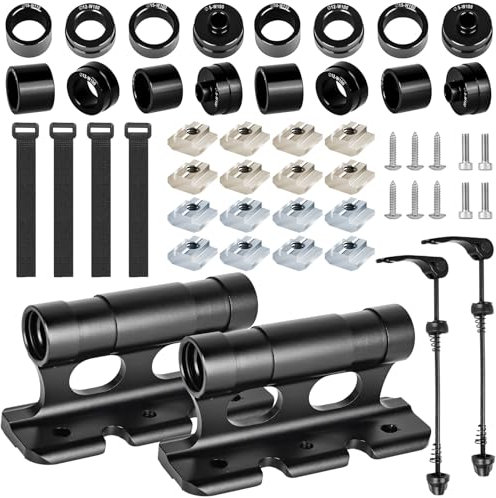 Lot de 2 supports de fourche de vélo, fourche avant polyvalente, support de fourche de vélo, bloc de montage pour fourche de vélo, blocage rapide en alliage d'aluminium pour camion, SUV, porte-vélos