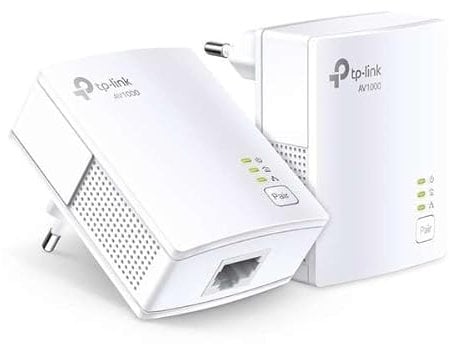 Powerline Adapter AV1000 Starter-Kit mit Gigabit-Verbindung, 2 Ethernet-Ports, Übertragung bis zu 1000 Mbit/s, einfache Installation und universelle Kompatibilität