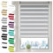 Doppelrollo Klemmfix ohne Bohren 105cm x 100cm Grau Duo Rollo Klemmrollo Sonnenschutzrollo Fensterrollo für Fenster & Türen Zebrarollo Seitenzugrollo