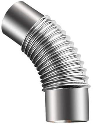 accesorios de cocina tubo curvado de horno Codo de chimenea de acero galvanizado de 45 grados, 100-200 mm, color plateado(120mm)