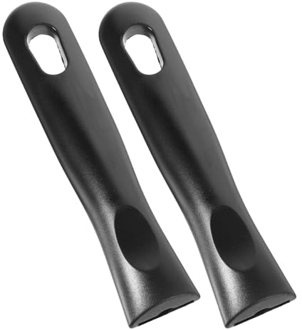 NOLITOY 2Pcs Replacement Bakelite Pot Handle Grip Anti-Scald Long Detachable Pan Handles with Screw for Saucepan Wok Milk Pan Cooking Utensils