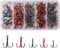 130pcs Fishing Treble Hooks Kit High Carbon Steel Strong Sharp Round Bend Fish Hooks for Lures Baits Mixed Size