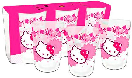 Pack 3 Verres Hello Kitty Pink Flower