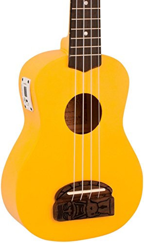 Kohala Tiki Sopran-Ukulele mit Tuner gelb