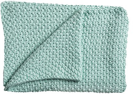 Schardt - Strickdecke Sunny Mint - Babydecke aus 100% Baumwolle - Weiche Babystrickdecke - Vielseitig verwendbare Decke für Babys - Auch als Tagesdecke geeignet - Waschbar bei 40 Grad - 75×100 cm