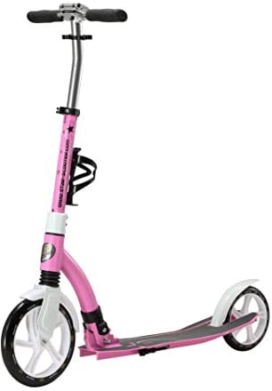 STAR SCOOTER Aluminium Kickscooter Roller Kinderroller Tretroller für Jungen und Mädchen ab 8-9 Jahre Big 230mm Wheel Ultimate Scooter für Kinder und Erwachsene Pink Rosa