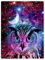 Violetpos Dick Decke Weich Wärme Gemütlich Flanell-Fleece Sofadecke Deckeldecke Eule Mond Lila Galaxie Universum Tier 150 x 200 cm