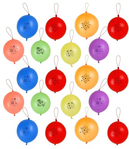 Weddecor Large Punch Balloons Assorted Color with Elastic Bands Latex Material for Kids Birthday Parties, Baby Functions, Wedding Decoration, 12 inch, 40pcs