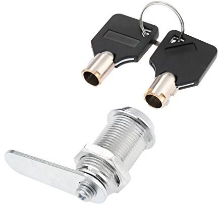 Hicello Cerradura tubular para cajón de 30 mm, cerraduras de seguridad para buzón, gabinete de correo, cerradura de arcade con 2 llaves Quincunx, color plateado
