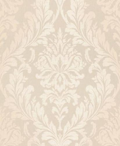 Casa Padrino Baroque Textile Wallpaper Cream 10.05 x 0.53 m - Living Room Wallpaper - Deco Accessories in Baroque Style