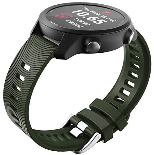 NotoCity Cinturino per Garmin Forerunner 245/245 Music, 20mm Cinturino per Garmin Venu sq/Venu/Venu 2 Plus, Vivoactive 3/3 Music, Cinturino per Garmin Vívomove HR, Forerunner 645 Music(Verde militare)