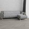 Italian Bed Linen “Glamour” rutschfest Sofa Abdeckung mit Chaise-Longue Rechts, Dunkel grau, 190cm, Leinen Leder