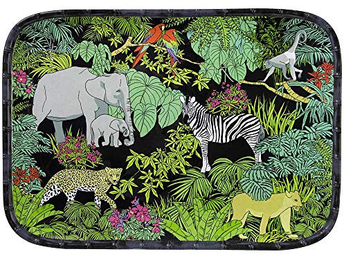 Les Jardins de la Comtesse - Grand Plateau en Mélamine Pure Noir/Vert - Grand Plateau de Présentation du Service de Table Jungle - Collection Vaisselle MelARTmine - 45x32 cm