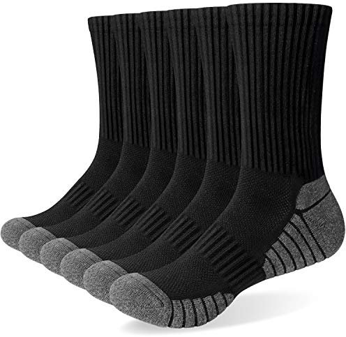 Crew Sportsocken Herren 43-46 Professionell Gepolstert Wandersocken 6 Paar Atmungsaktiv Laufsocken Trekkingsocken Baumwolle Tennisocken Arbeitssocken Cushioned Training Socken 39-42 35-38 47-50