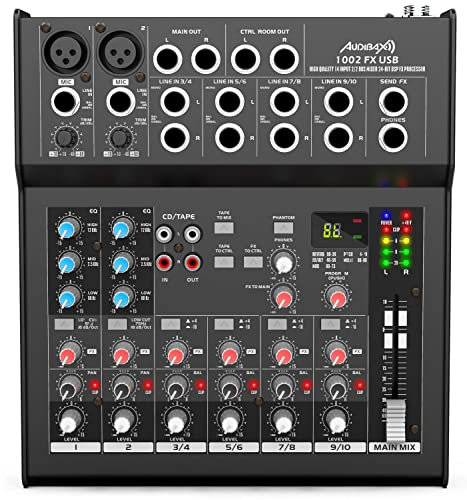 Audibax 1002 FX USB Mesa Mezclas 10 Canales con Efectos y USB