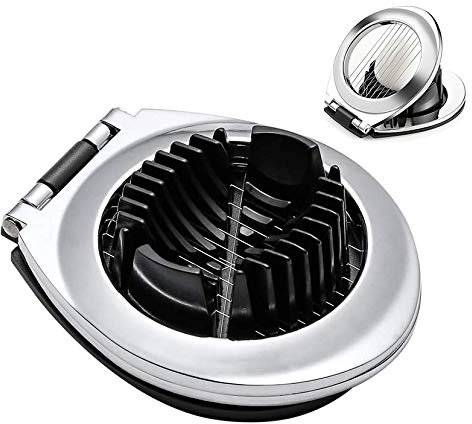 XLKJ Eierschneider aus Edelstahl, 2 in 1 Eierteiler Egg Slicer Splitter Chopper Eischneidewerkzeug Küchenhelfer