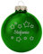 Deitert Weihnachtskugel mit Namen oder Wunschtext graviert, Ø 8cm, personalisierte Christbaumkugel aus Glas (glänzend), individueller Weihnachtsbaumschmuck mit Gravur, Sternen-Motiv, Grün