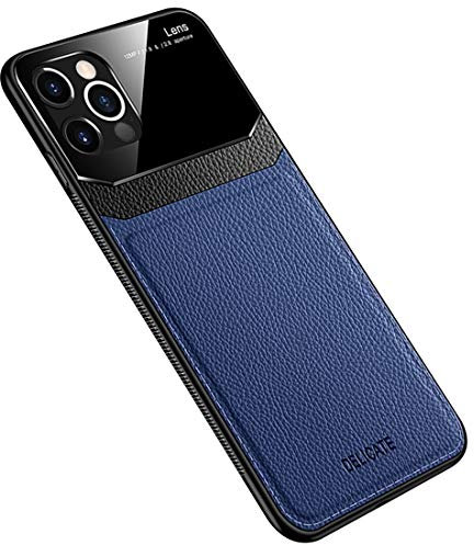 Rdyi6ba8 Cover per iPhone 12 Pro Max, Custodia in Pelle PU Premium + PC Paraurti con Morbido TPU Silicone Bordo Cover per iPhone 12 Pro Max - Blu