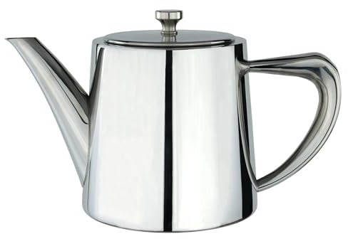 Café Olé DW-035 Derwent Teapot, Stainless Steel, 35oz (900ml), 3 Cup, Mirror Polished