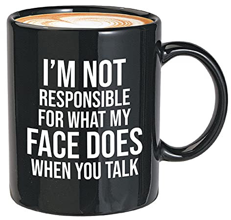 Taza de café con texto en inglés Sarcasm Saying 325 ml, color negro, I'm Not Responsible For What - Divertido humor sarcástico para hombres, mujeres, ella, él, arquitectura, ingeniería, negocios