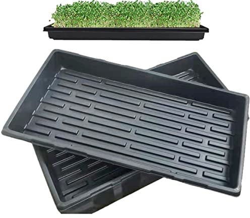 10 bandejas de cultivo sin agujeros de drenaje 21x31pulgadas bandejas perfectas para cultivar semillas de jardín para plántulas jardinería interior microgreens hierba de trigo y más suelo hidropónico