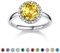 Bestyle Zirkonia Ringe für Damen Geburtsstein November Fingerring Verstellbarer Gelber Topas Verlobungsring Silber 925 Mädchen Bling Modeschmuck