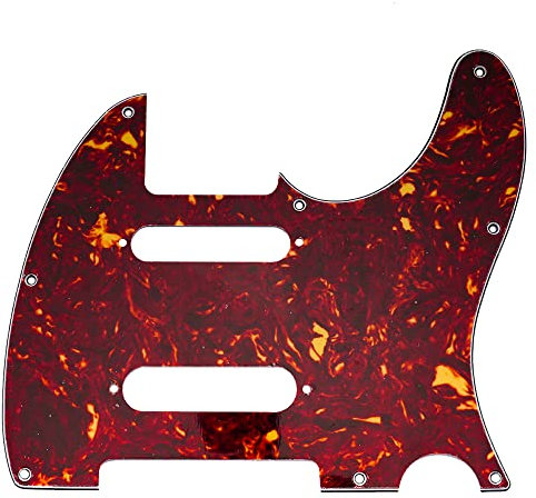 Musiclily Pro 8 Löcher SS Gitarre Tele Schlagbrett Pickguard für USA/Mexico Fender Deluxe Nashville Telecaster E-Gitarre, 4-lagig Vintage Tortoise