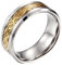 Daesar Wolframcarbid Ringe Männer, Herren Ringe Drachen Muster 8MM Breite Bandring Gold Ring Gothic Personalisiert Große 70 (22.3)