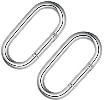 4 Inch Carabiner Clip Heavy Duty Spring Snap Hook Oval Shape 2pcs 10x100mm for Hammock Punching Bags Swing Chairs Gym Equipment Camping Hiking